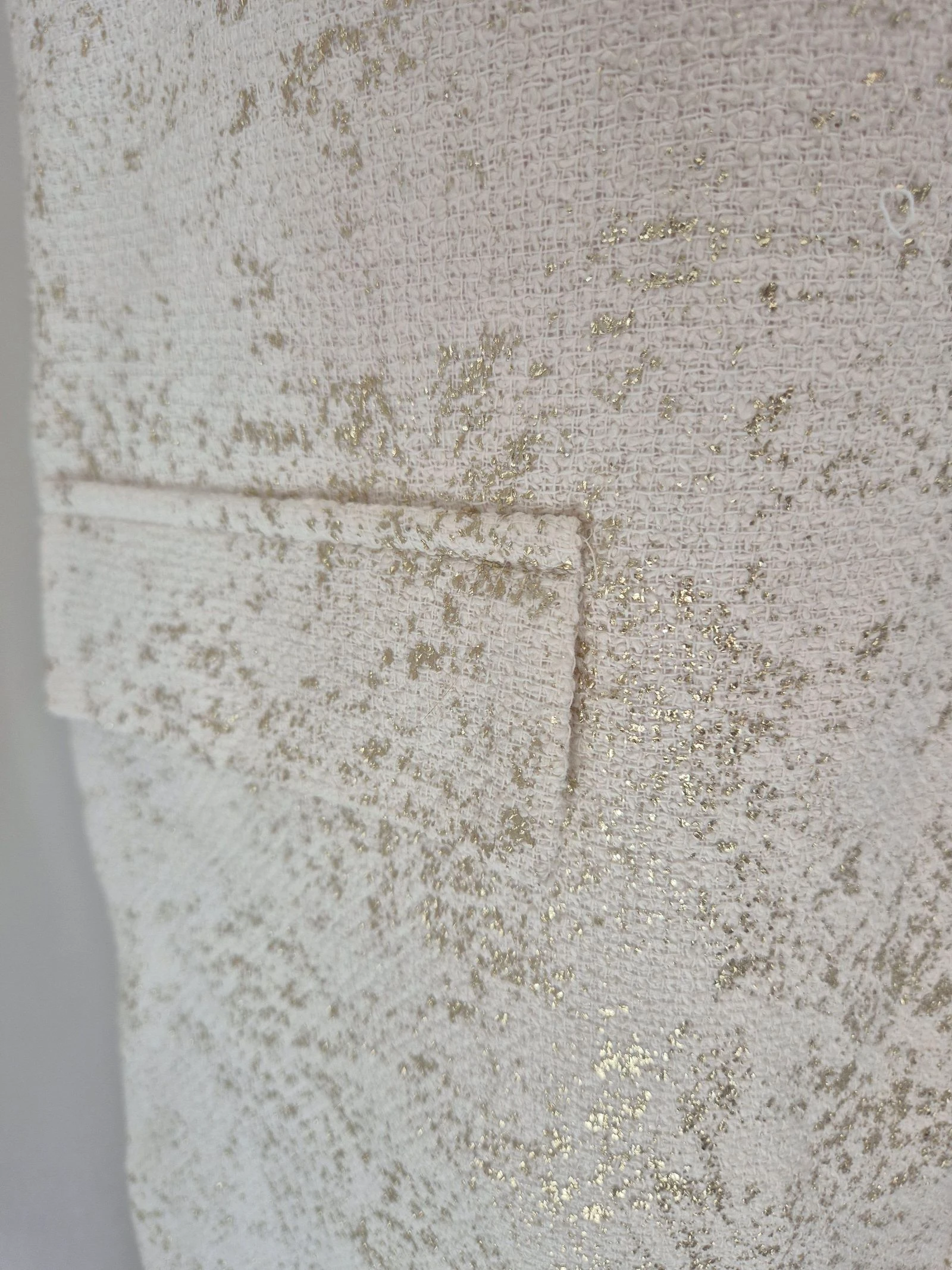 Vestido reto Zara M 38 tweed cru e dourado sem mangas chique elegante noite cerimônia – photo 3